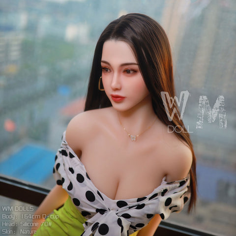 WM DOLL-164cm silicone headband sound, breathing and suction D-cup sex doll-evan